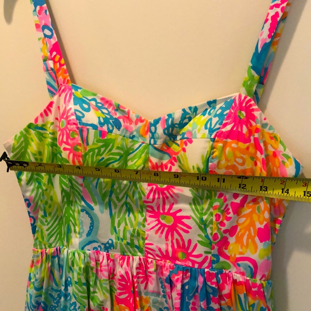Lilly Sundress. Neon Multi-Colored Floral Pattern. - Picture 7 of 7